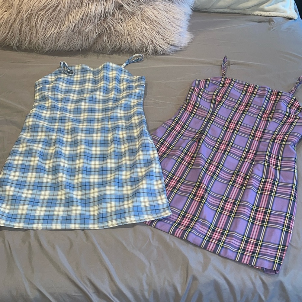 Chenopod plaid purple dress M azul(no name) M but smaller both $15